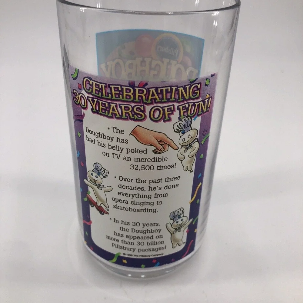Pillsbury Doughboy Collector Glass 1995 Original Box 30th Birthday VTG Collector